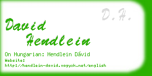 david hendlein business card