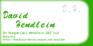 david hendlein business card